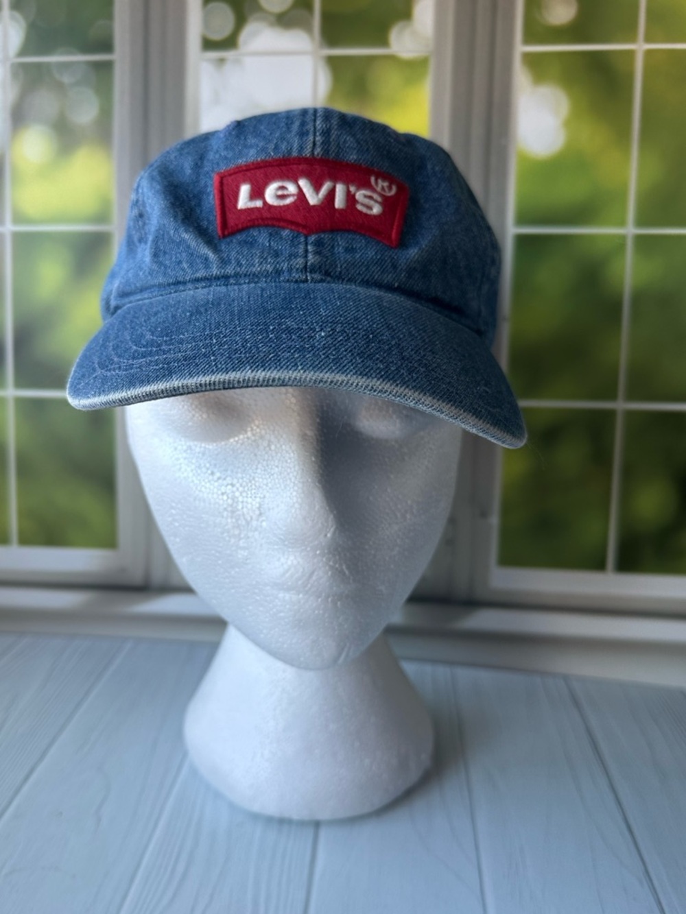 Levi’s Denim Dad Hat Blue Adjustable Snapback Red Logo Cap